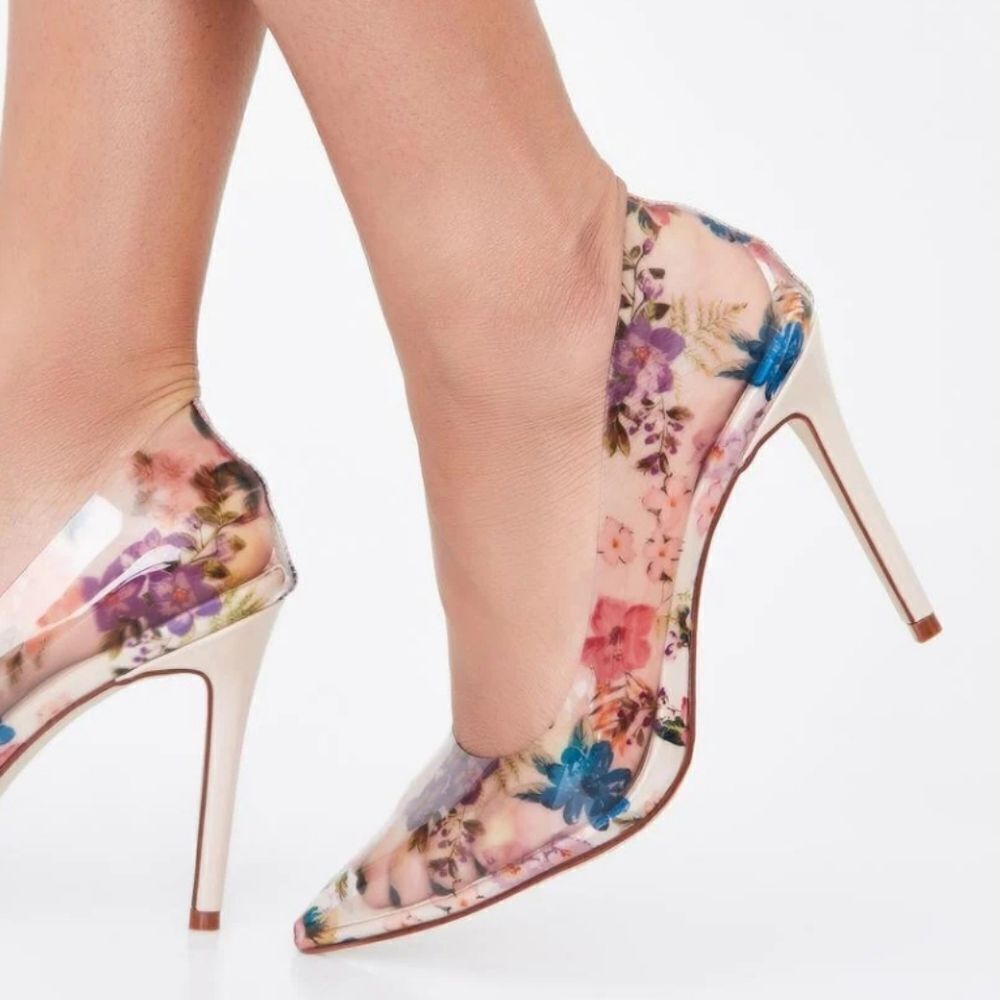 BRAND NEW GIANNI BINI THIN HEEL POINTED TOE MULTI-COLOR FLORAL WOMEN"S SHOE